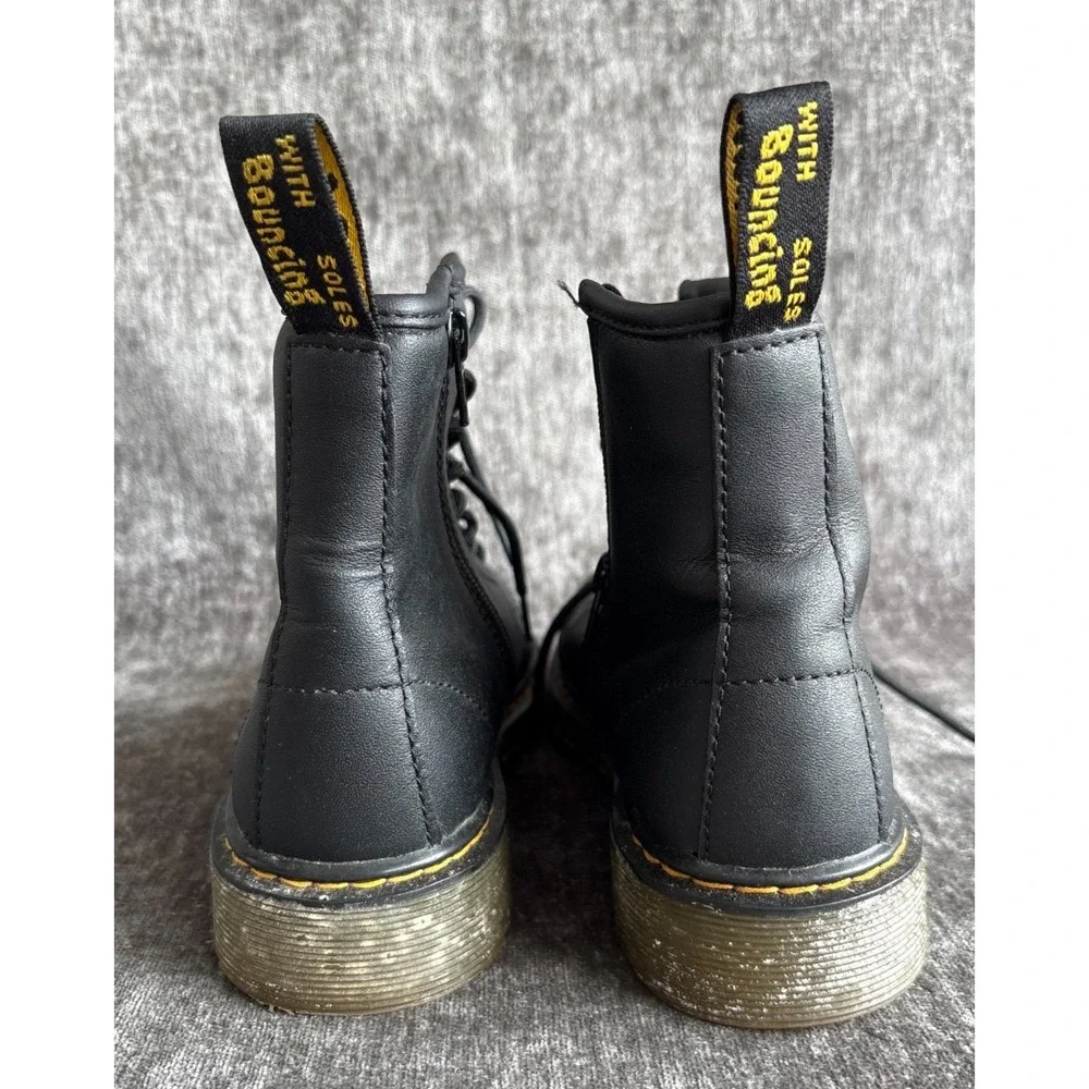 Dr. Martens 1460 J Black Leather Side Zip Combat Boots Youth US 4 / UK 3 / EU 36